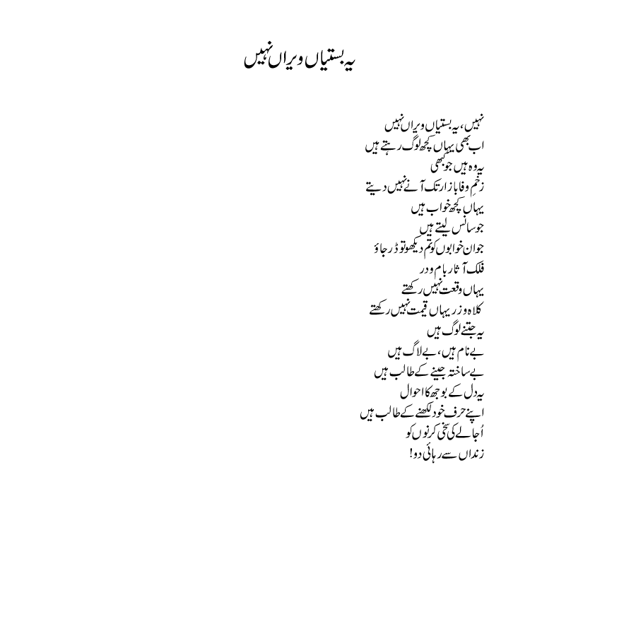 Ye bastiyain viran nahin